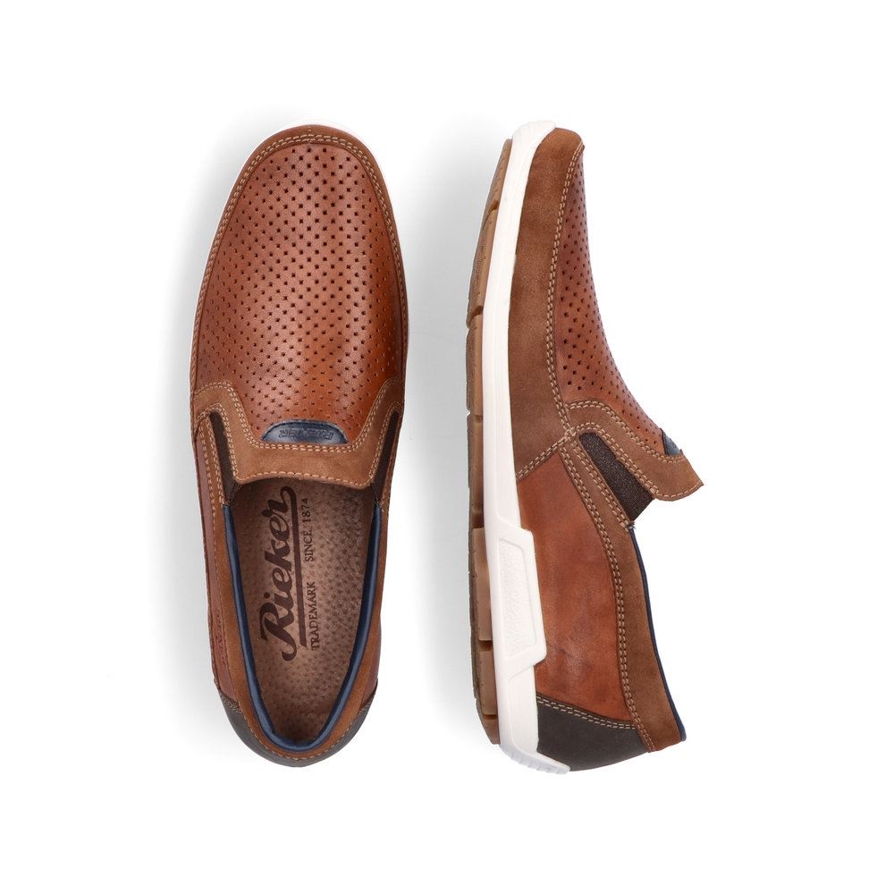 Rieker Antistress Herren Slipper Schlupfschuh Lochmuster braun S13 09055-22 