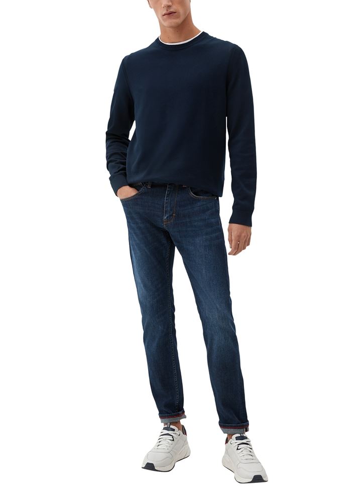 s.Oliver Herren Feinstrickpullover Rippbündchen Baumwolle blau,schwarz S22 2121351 XXL | 79W0 GREEN | 