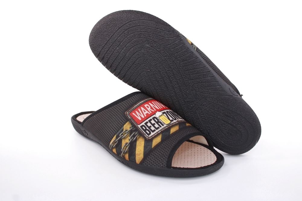 s`knöpli Herren Pantolette Hausschuh schwarz S13 AC10860 