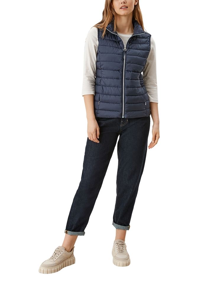 s.Oliver Damen Steppweste Stehkragen grün,blau,schwarz S22 2116408 