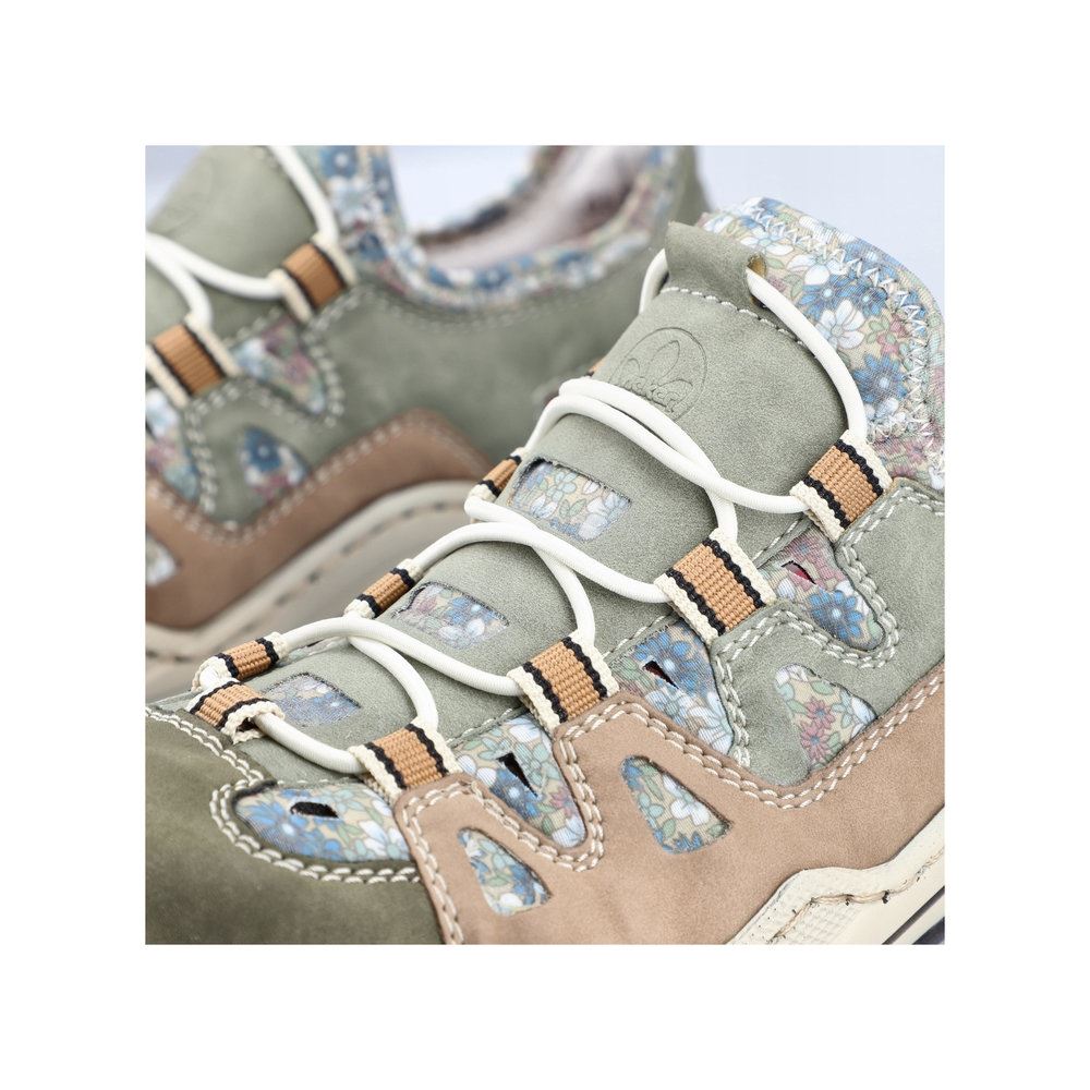 Rieker Antistress Damen Slipper Schlupfschuh sportlich Wechselfußbett grün S13  L0539-52 