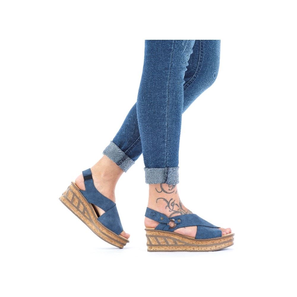 Rieker Sandale Sandalette blau S12 68184-14 