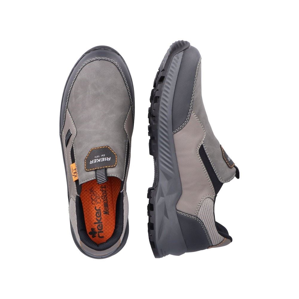 Rieker Antistress Herren Slipper Schlupfschuh TEX- Membran grau S22 B3252-90 40 | grigio/cenere/s | G