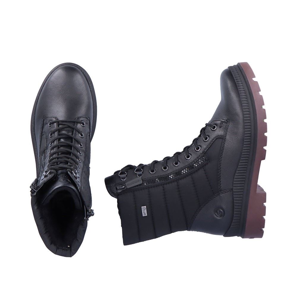 Remonte Damen Stiefelette Schnürboot TEX- Membran Warmfutter schwarz S22 D0C76-01 37 | schwarz/schwarz | G