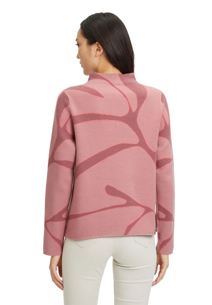 Betty Barclay Strickpullover Stehkragen grafisches Muster grün,rot S22 57981026 