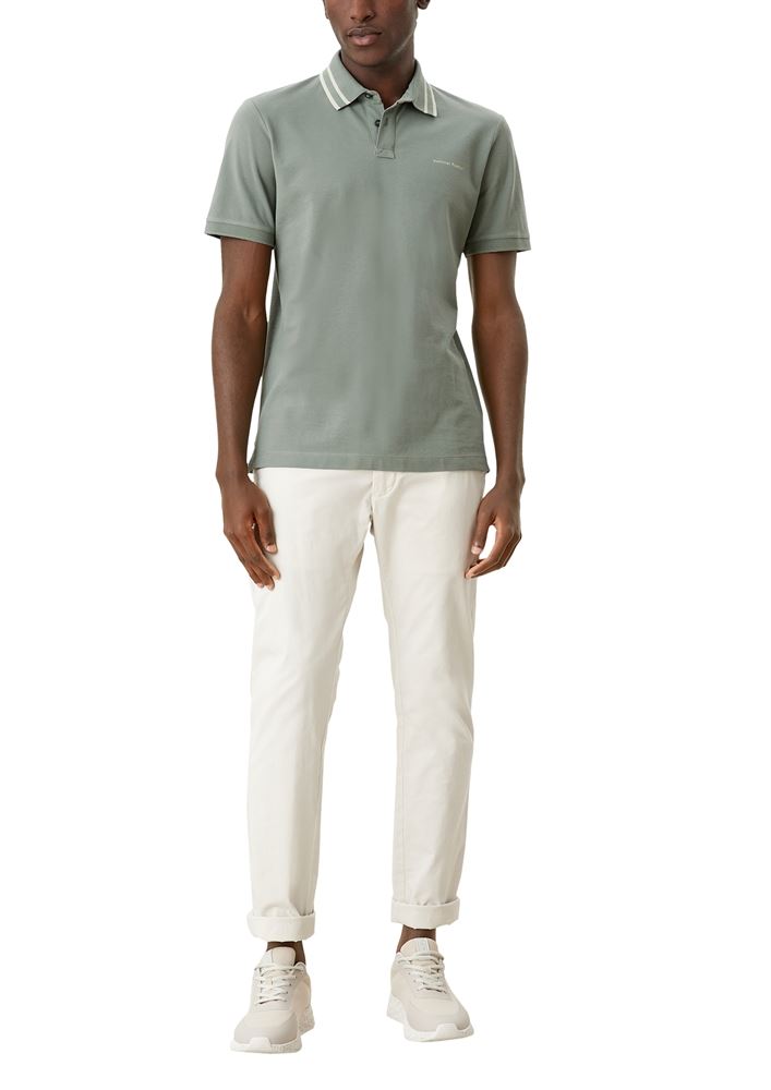 s.Oliver Herren Poloshirt mit Streifendetail blau, grün S13  2113224 