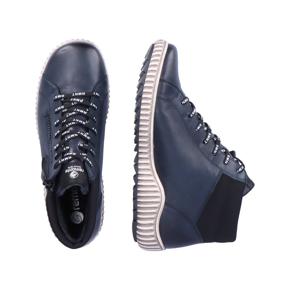 Remonte Schnürschuh Sneaker High Leder TEX-Membrane Wechselfußbett blau S22  R8272-14 38 | pazifik/nero/pa | G