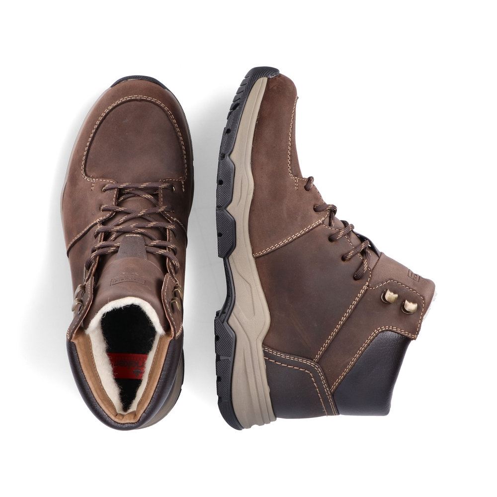 Rieker Antistress Herren Schnürboot Schnürschuh Lammwolle Leder TEX- Membran braun S21 F4332-26 40 | cigar/kastanie/ | G