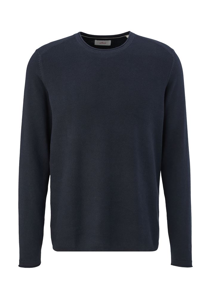 s.Oliver Strickpullover mit Rollsäumen S22 2124551 S | 9999 GREY/BLACK | 