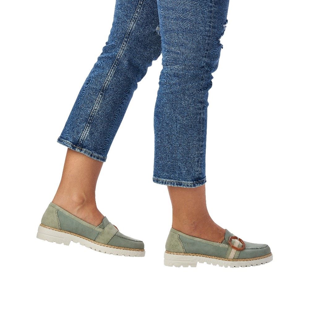 Rieker Antistress Damen Slipper Loafer grün S12 54864-52 