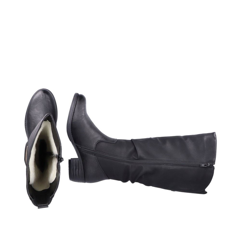 Rieker Antistress Damen Langschaftstiefel TEX- Membran kuscheliges Warmfutter schwarz S22 93157-00 40 | schwarz/schwarz | F