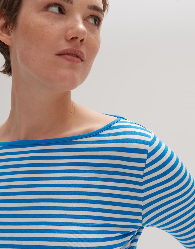 OPUS Shirt Sopili 3/4 Arm gestreift grün, blau S13  10144011138100 40 | 60019 blue up | 