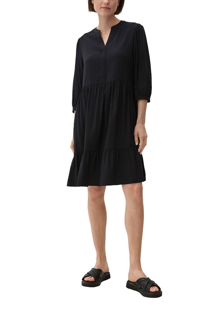 s.Oliver Volantkleid aus Viskose grün, schwarz S13  2132624 