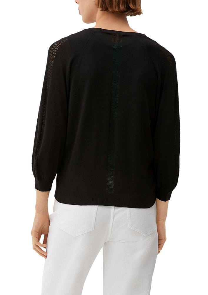 s.Oliver Strickjacke aus Viskose weiß, schwarz S13  2132698 