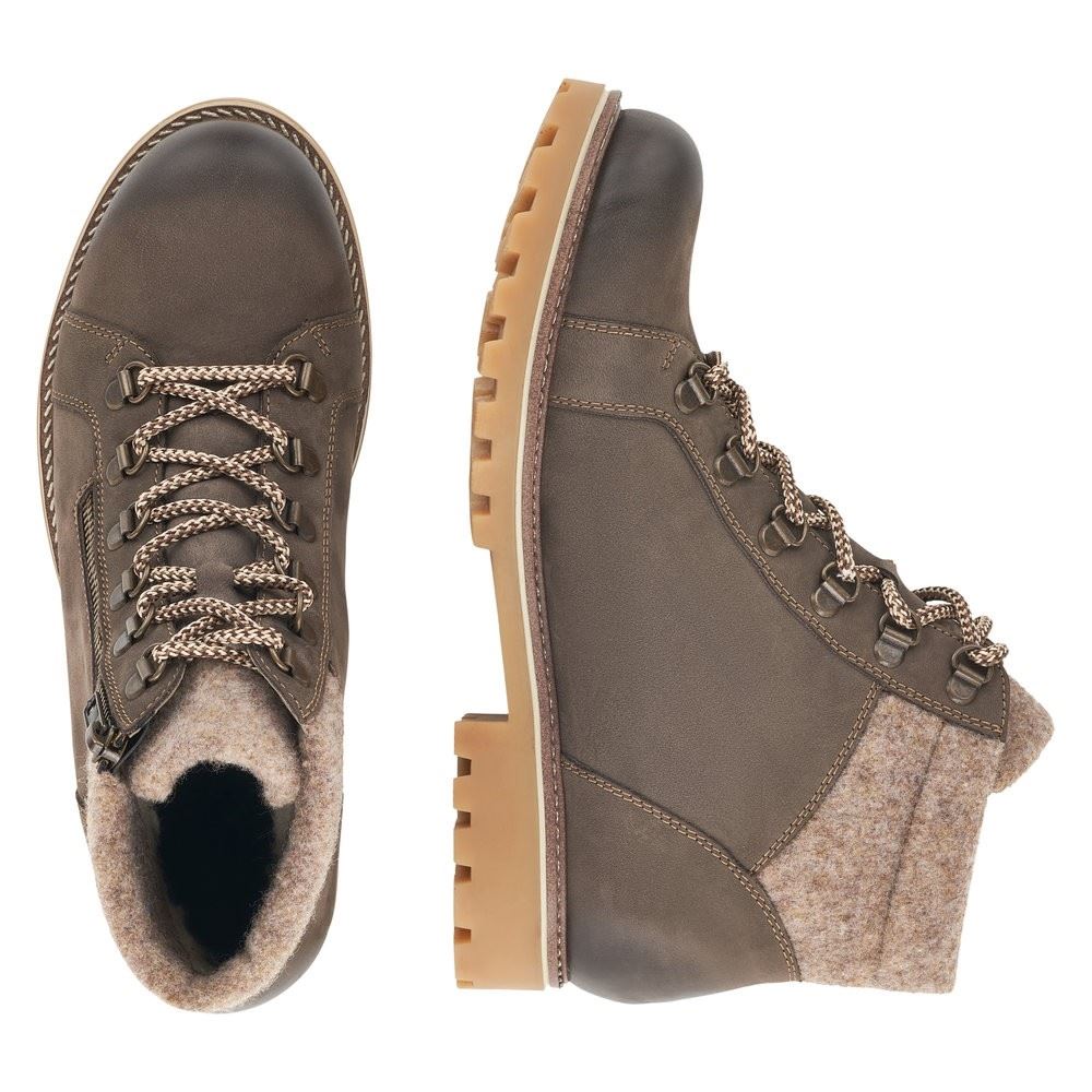 Remonte Damen Schnürboots Schnürstiefelette TEX- Membran robust braun S22 D7478-45 37 | smoke/wood | F